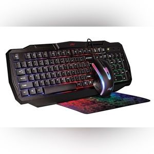PBX Slayer 3-in-1 Gaming Kit Backlit Keyboard, LED Gaming Mouse, Spectrum pad